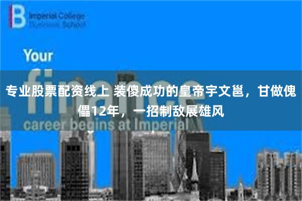 专业股票配资线上 装傻成功的皇帝宇文邕，甘做傀儡12年，一招制敌展雄风