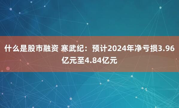 什么是股市融资 寒武纪：预计2024年净亏损3.96亿元至4.84亿元